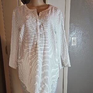 Liz Claiborne Ivory Striped Blouse
